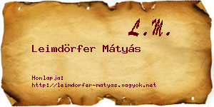 Leimdörfer Mátyás névjegykártya